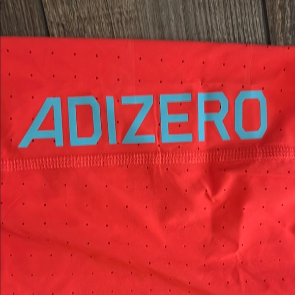 adidas Adizero Red Tank Top with Blue Logo - Picture 3 of 6
